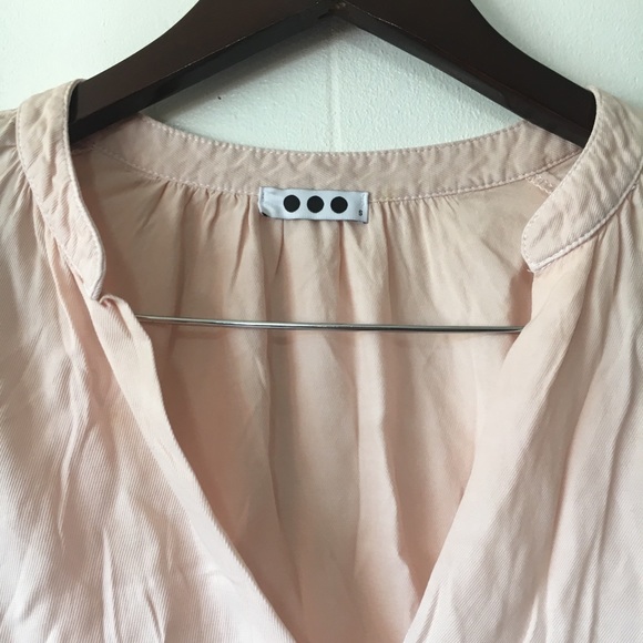 • anthro three dots peachy pink popover blouse • - Picture 2 of 4